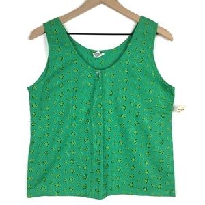 VINTAGE Tank Top Sleeveless Eyelet Lace Scallop Embroidered Boho Size Small NWT